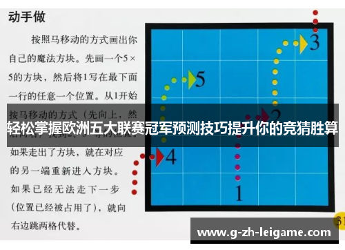 轻松掌握欧洲五大联赛冠军预测技巧提升你的竞猜胜算
